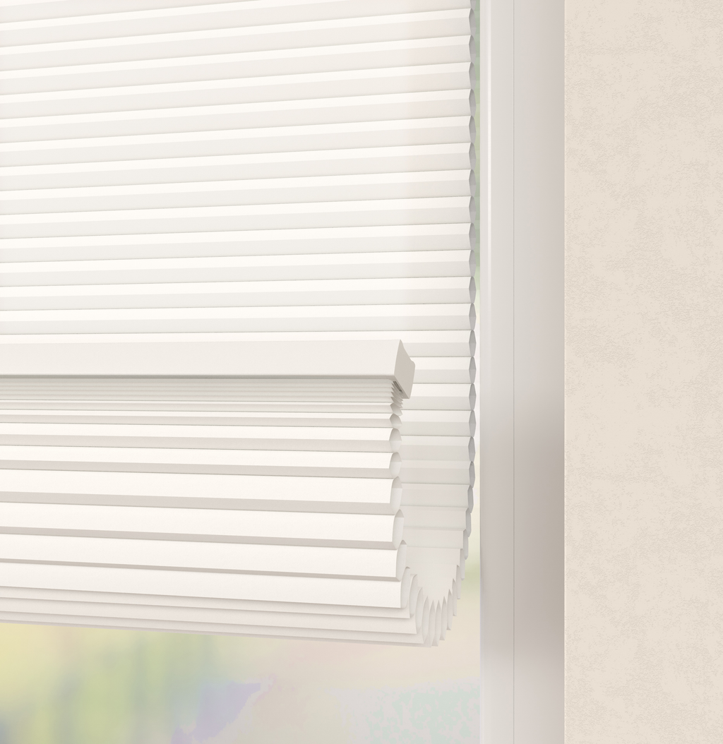 Elektrische Plissé gordijnen Monaco Wit 01