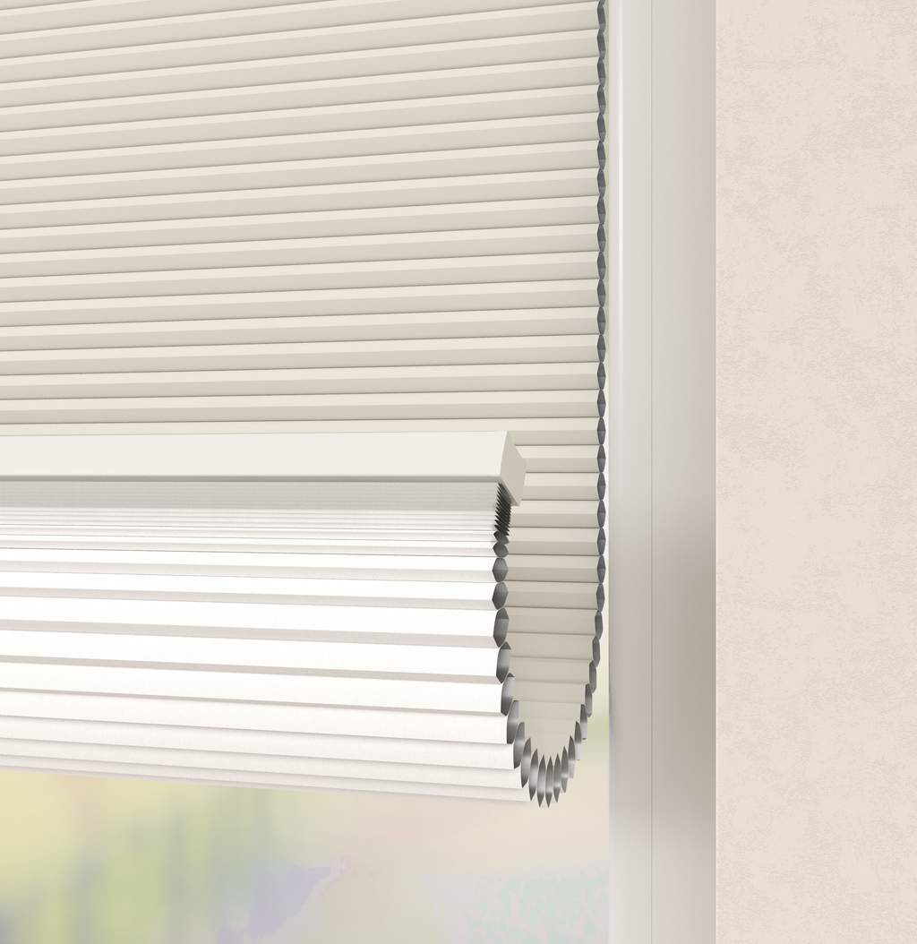 Elektrische Plissé gordijnen Parijs Lichtbeige Verduister 5110