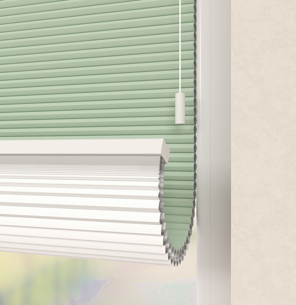 Plissé gordijnen Trend Zachtgroen Verduister 08