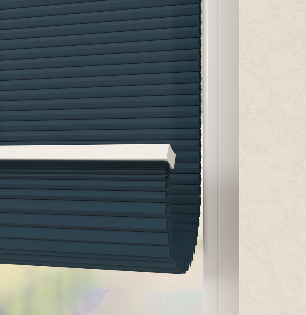 Elektrische Plissé gordijnen Monaco Blauw 09