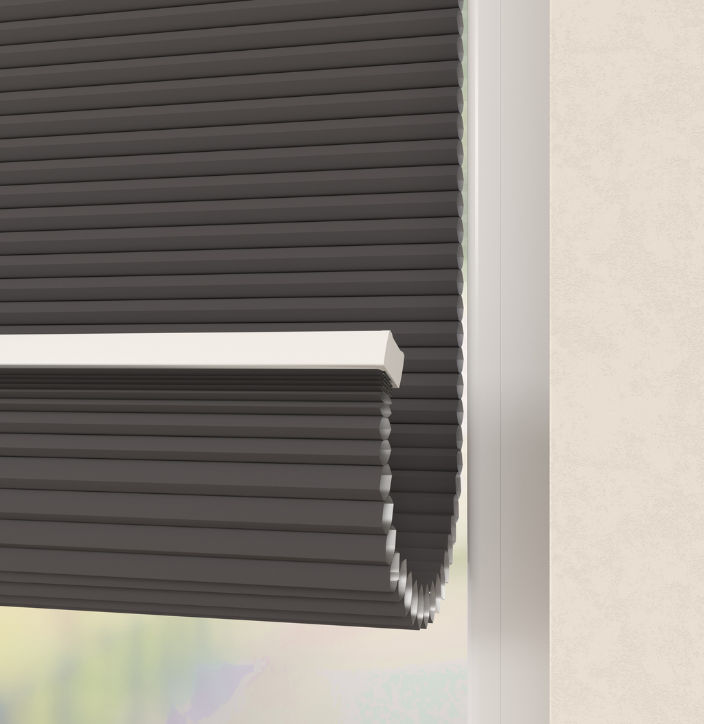 Elektrische Plissé gordijnen Monaco Antraciet Verduister 12