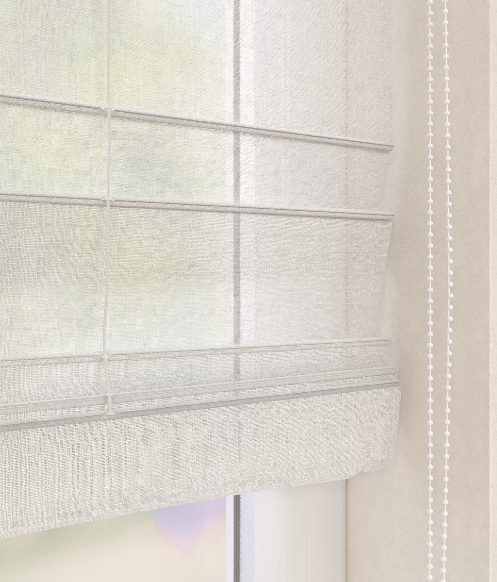 Vouwgordijn Linnenlook Wit
