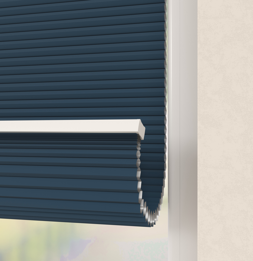 Elektrische Plissé gordijnen Monaco Blauw Verduister 09